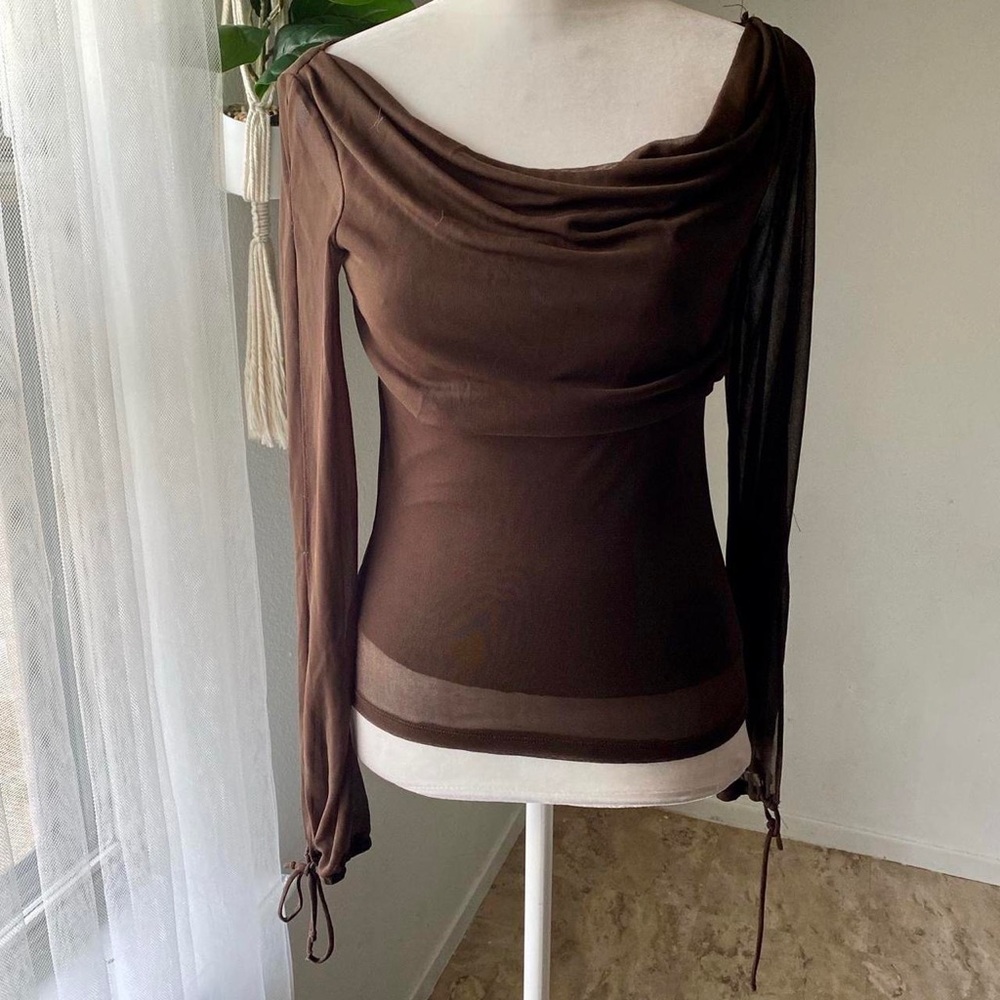Y2K long sleeve cowl neck